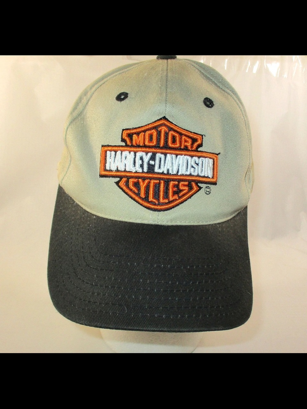 Harley-Davidson Tan and Black Embroidered Logo Cap